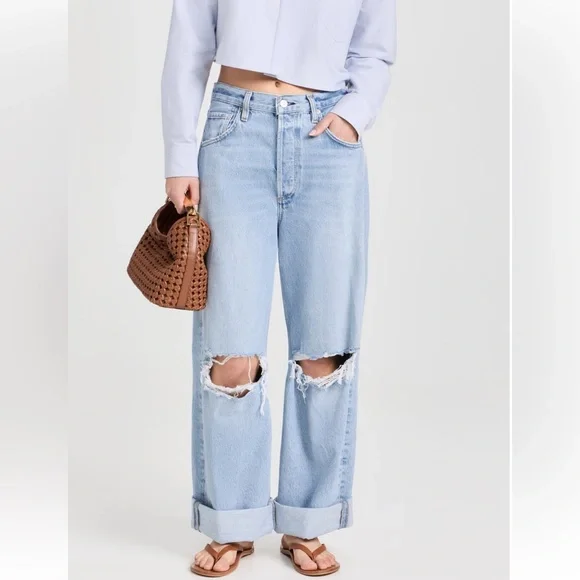 🎉HP🎉 Citizens of Humanity Ayla Baggy Cuffed Cropped Jeans in Pagoda - Picture 6 of 6